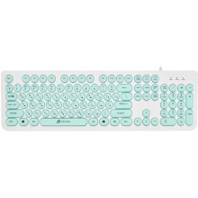 Клавиатура Oklick 400MR белый/мятный