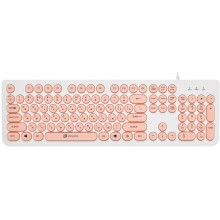 Клавиатура Oklick 400MR белый/розовый