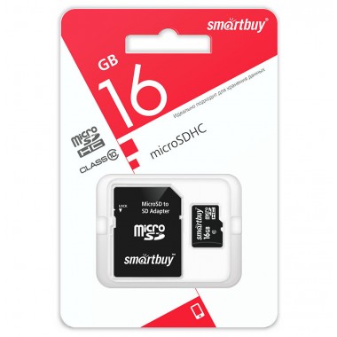 micro-SDHC 16GB Smart Buy +SD class10